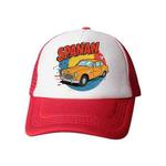 Car Printed Sponge Mesh Cloth Hat Peaked Cap Print On Your Demand(Red)