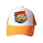 Car Printed Sponge Mesh Cloth Hat Peaked Cap Print On Your Demand(Orange)