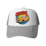 Car Printed Sponge Mesh Cloth Hat Peaked Cap Print On Your Demand(Grey)