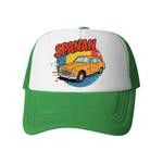 Car Printed Sponge Mesh Cloth Hat Peaked Cap Print On Your Demand(Green)
