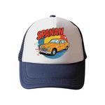 Car Printed Sponge Mesh Cloth Hat Peaked Cap Print On Your Demand(Navy Blue)