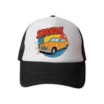 Car Printed Sponge Mesh Cloth Hat Peaked Cap Print On Your Demand(Black)
