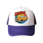 Car Printed Sponge Mesh Cloth Hat Peaked Cap Print On Your Demand(Purple)