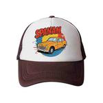 Car Printed Sponge Mesh Cloth Hat Peaked Cap Print On Your Demand(Brown)