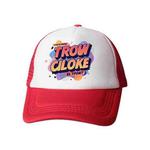 Orange Alphabet Printed Sponge Mesh Cloth Hat Peaked Cap Print On Your Demand(Red)