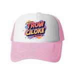 Orange Alphabet Printed Sponge Mesh Cloth Hat Peaked Cap Print On Your Demand(Light Pink)