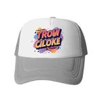 Orange Alphabet Printed Sponge Mesh Cloth Hat Peaked Cap Print On Your Demand(Grey)