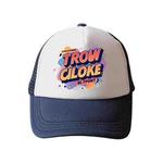 Orange Alphabet Printed Sponge Mesh Cloth Hat Peaked Cap Print On Your Demand(Navy Blue)