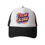 Orange Alphabet Printed Sponge Mesh Cloth Hat Peaked Cap Print On Your Demand(Black)