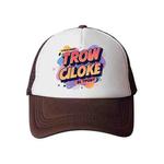 Orange Alphabet Printed Sponge Mesh Cloth Hat Peaked Cap Print On Your Demand(Brown)