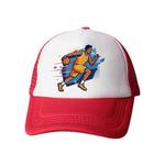 Basketball Player Printed Sponge Mesh Cloth Hat Peaked Cap Print On Your Demand(Red)
