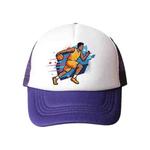 Basketball Player Printed Sponge Mesh Cloth Hat Peaked Cap Print On Your Demand(Purple)