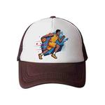 Basketball Player Printed Sponge Mesh Cloth Hat Peaked Cap Print On Your Demand(Brown)