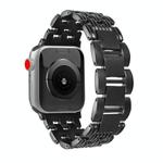For Apple Watch 46mm / 49mm / 45mm / 44mm Five-bead Stripe Stainless Steel Watch Band(Black)