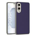 For Samsung Galaxy S25 Edge 5G GKK Metal Paint Skin Feel Leather Full Coverage Phone Case(Purple)