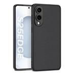 For Samsung Galaxy S25 Edge 5G GKK Metal Paint Skin Feel Leather Full Coverage Phone Case(Black)