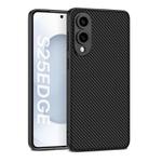 For Samsung Galaxy S25 Edge 5G GKK Metal Paint Skin Feel Leather Full Coverage Phone Case(Carbon Fiber Texture)