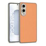 For Samsung Galaxy S25 Edge 5G GKK Metal Paint Skin Feel Leather Full Coverage Phone Case(Orange)