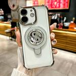 For iPhone 11 Space MagSafe Holder Phone Case with Lens Film(Titanium Grey)