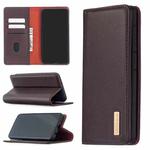 For Samsung Galaxy A10 2 in 1 Detachable Magnetic Horizontal Flip Genuine Leather Case with Holder & Card Slots & Wallet(Dark Brown)