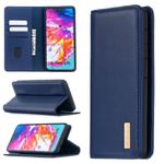 For Samsung Galaxy A70 2 in 1 Detachable Magnetic Horizontal Flip Genuine Leather Case with Holder & Card Slots & Wallet(Blue)