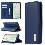 For Samsung Galaxy Note10 2 in 1 Detachable Magnetic Horizontal Flip Genuine Leather Case with Holder & Card Slots & Wallet(Blue)