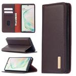 For Samsung Galaxy Note10 2 in 1 Detachable Magnetic Horizontal Flip Genuine Leather Case with Holder & Card Slots & Wallet(Dark Brown)