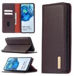 For Samsung Galaxy S20 Ultra 2 in 1 Detachable Magnetic Horizontal Flip Genuine Leather Case with Holder & Card Slots & Wallet(Dark Brown)