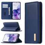 For Samsung Galaxy S20 2 in 1 Detachable Magnetic Horizontal Flip Genuine Leather Case with Holder & Card Slots & Wallet(Blue)