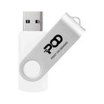 POD Colorful Metal Rotating USB 2.0 Flash Drive Print On Your Demand, Memory:64GB(White)