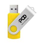 POD Colorful Metal Rotating USB 2.0 Flash Drive Print On Your Demand, Memory:64GB(Yellow)