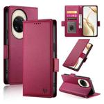 For Huawei nova 14 Ultra Side Buckle Magnetic Frosted Leather Phone Case(Wine Red)