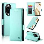 For Huawei nova 14 Pro Side Buckle Magnetic Frosted Leather Phone Case(Mint Green)