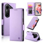For Huawei Pura 80 Ultra 5G Side Buckle Magnetic Frosted Leather Phone Case(Purple)