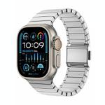 For Apple Watch 46mm / 49mm / 45mm / 44mm Bamboo Norman Buckle Pure Titanium Watch Band(Silver)