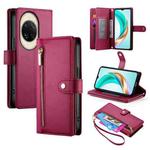 For Huawei nova 14 Ultra Nine Card-slot Zipper Wallet Bag Leather Phone Case(Red)