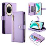 For Huawei nova 14 Ultra Nine Card-slot Zipper Wallet Bag Leather Phone Case(Purple)