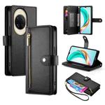 For Huawei nova 14 Ultra Nine Card-slot Zipper Wallet Bag Leather Phone Case(Black)