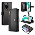 For Huawei nova 14 Nine Card-slot Zipper Wallet Bag Leather Phone Case(Black)