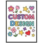 Child Drawing Decorative Painting with PS Frame Print On Your Demand, Size:15x20cm