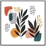 Abstract Leaves Decorative Painting with PS Frame Print On Your Demand, Size:90x90cm