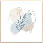 Fresh Leaves Decorative Painting with Aluminum Alloy Frame Print On Your Demand, Size:20x20cm