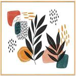 Abstract Leaves Decorative Painting with Aluminum Alloy Frame Print On Your Demand, Size:30x30cm
