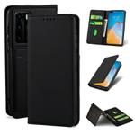 For Huawei P40 Strong Magnetism Liquid Feel Horizontal Flip Leather Case with Holder & Card Slots & Wallet(Black)