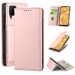 For Huawei P40 Lite Strong Magnetism Liquid Feel Horizontal Flip Leather Case with Holder & Card Slots & Wallet(Rose Gold)