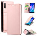 For Huawei P40 Lite E Strong Magnetism Liquid Feel Horizontal Flip Leather Case with Holder & Card Slots & Wallet(Rose Gold)