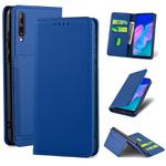 For Huawei Y7p Strong Magnetism Liquid Feel Horizontal Flip Leather Case with Holder & Card Slots & Wallet(Blue)