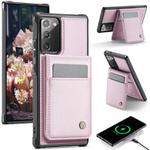 For Samsung Galaxy Note20 JEEHOOD J06 British Style RFID MagSafe Card Bag PU Phone Case(Pink)