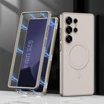 For Samsung Galaxy S25 Ultra 5G GKK Built-in MagSafe Leather Full Coverage Phone Case(Titanium Gray)