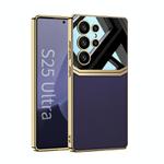 For Samsung Galaxy S25 Ultra 5G GKK Plating TPU + Leather Lens Protection Full Coverage Phone Case(Purple)